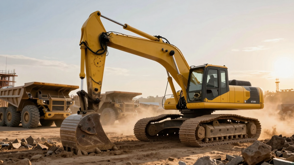 Heavy industrial equipment at construction site